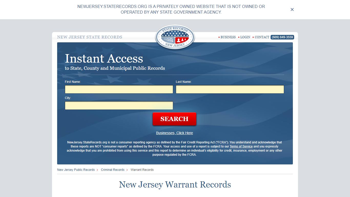 New Jersey Warrant Search | StateRecords.org